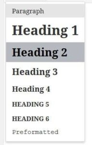 headings-in-hierarchical format