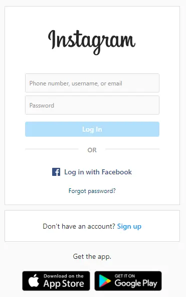 instagram login