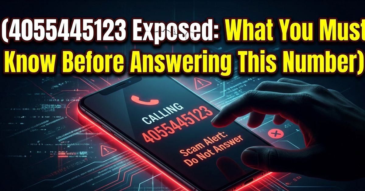 4055445123 Exposed What You Must Know Before Answering This Number