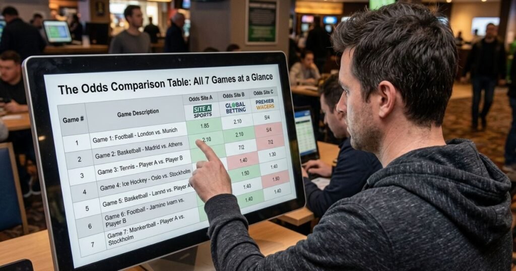 The Odds Comparison Table All 7 Games at a Glance